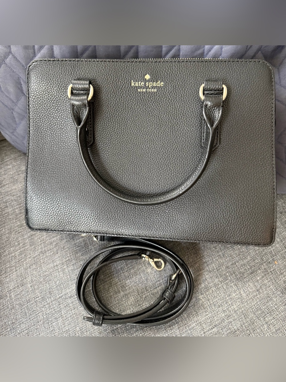 NEW Kate Spade Mulberry Street Lise Satchel Black Leather Bag with Strap